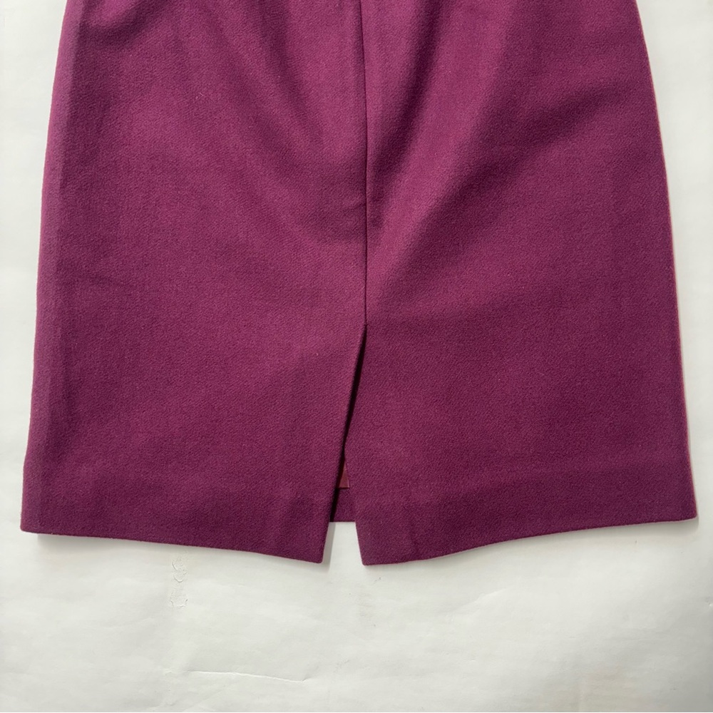 J. Crew Wool Blend The Pencil Skirt Straight Burgundy Wine Red Size 2 - Picture 8 of 17